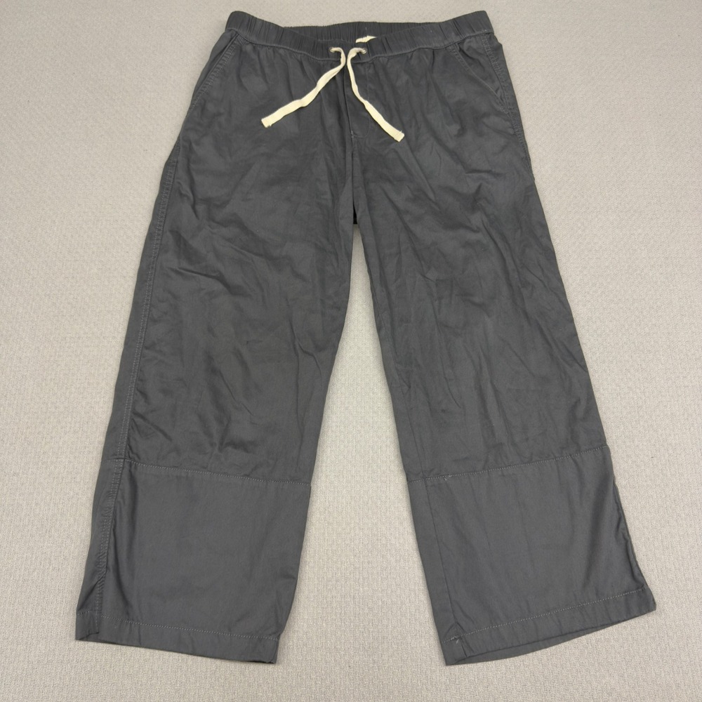 Pact Pants Mens Large Gray Wide Leg Organic Cotton Gray Cropped Baggy Boho